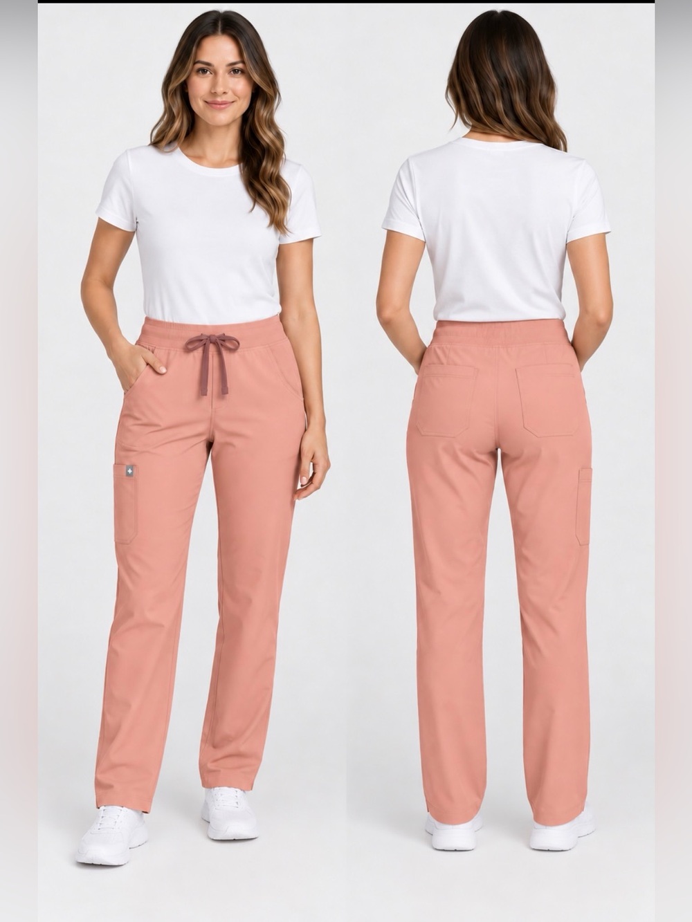 FIGS Kade Cargo Scrub Pants Dusty Rose Pink XXS Tall NWT